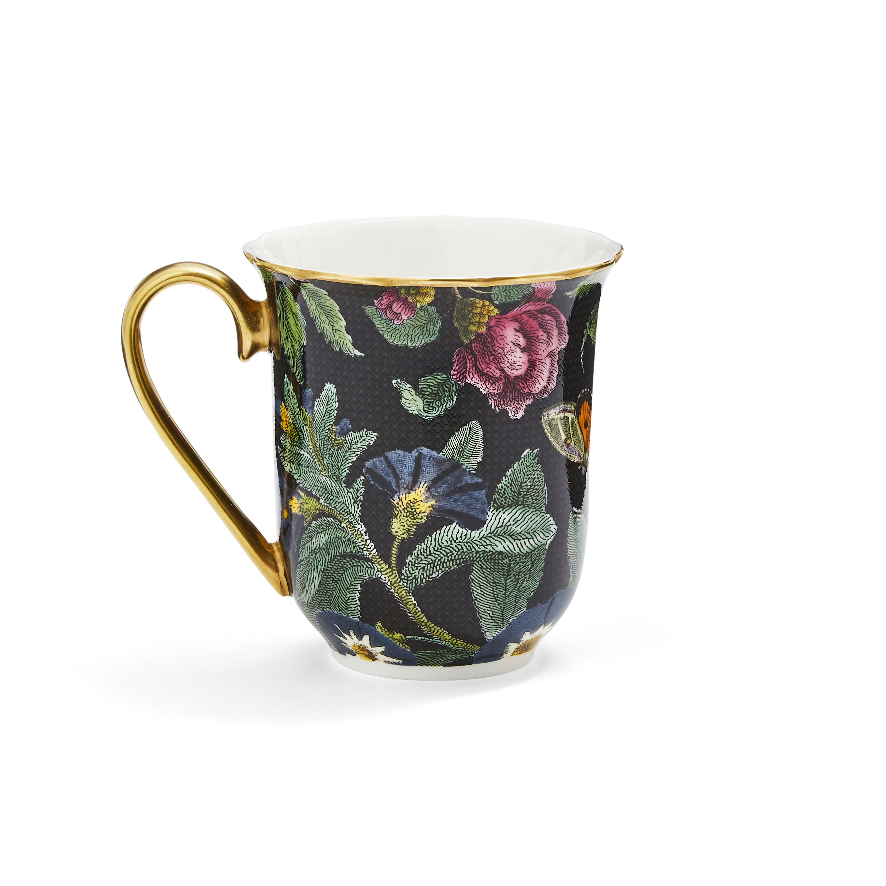 Creatures of Curiosity Black Floral Mug image number null